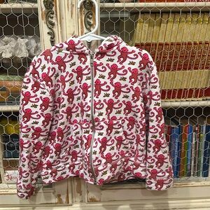 Roller Rabbit Monkey Print Harley Hoodie Girls Size 10